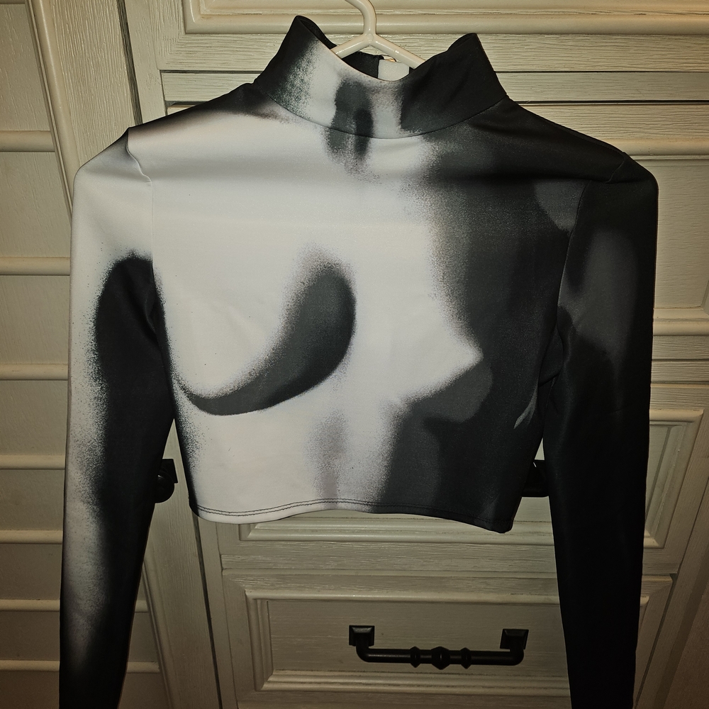 Balmain Black and White Crop Top